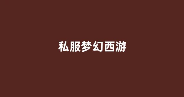 梦幻西游私发网